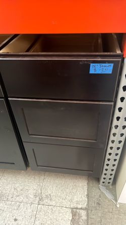 Dark wood 18 inch kitchen cabinet base