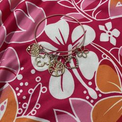 Gold Charm Bracelet with Tree and Heart Accents