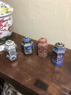 Set Of Vintage Cloisonné Pill/Trinket ‘Boxes’