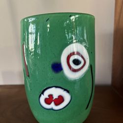 Green venitian glass Beaker/ Vase 