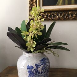 Garden artificial orchid leaf with roots 4 available 18”h NEW 