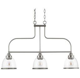 Progress Lighting Saluda 3-Light Brushed Nickel Transitional Island Chandelier