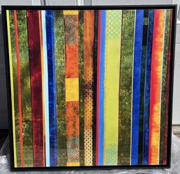 Canvas Print by Stephen Schubert, titled "Rainbow Over Prague Unity," Framed.