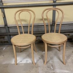 Set Of 2 Bistro Bentwood Chairs 