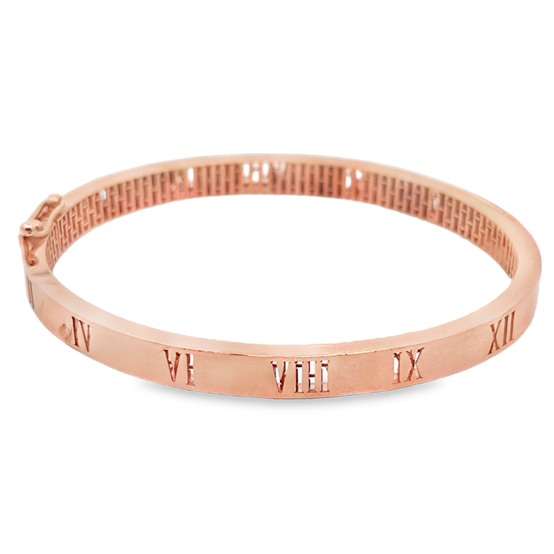 10k Rose Gold Engraved Bangle Bracelet