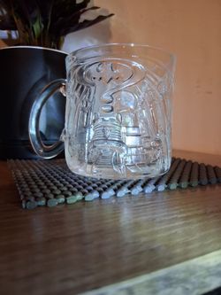 1995 McDonald's DC Comics Batman Forever The Riddler Embossed Glass Cup Mug