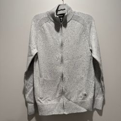 Express Men's Gray Full Zip Mock Neck Sweater - Small