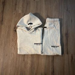 Light Oatmeal Essential Hoodie And Sweatpants