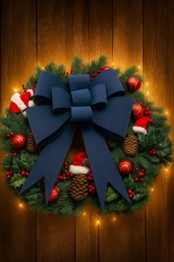 Classic Red & Green Christmas Wreath – 26” (New) 🎅
