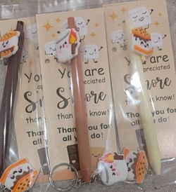 Pen,card,key chain,bags
