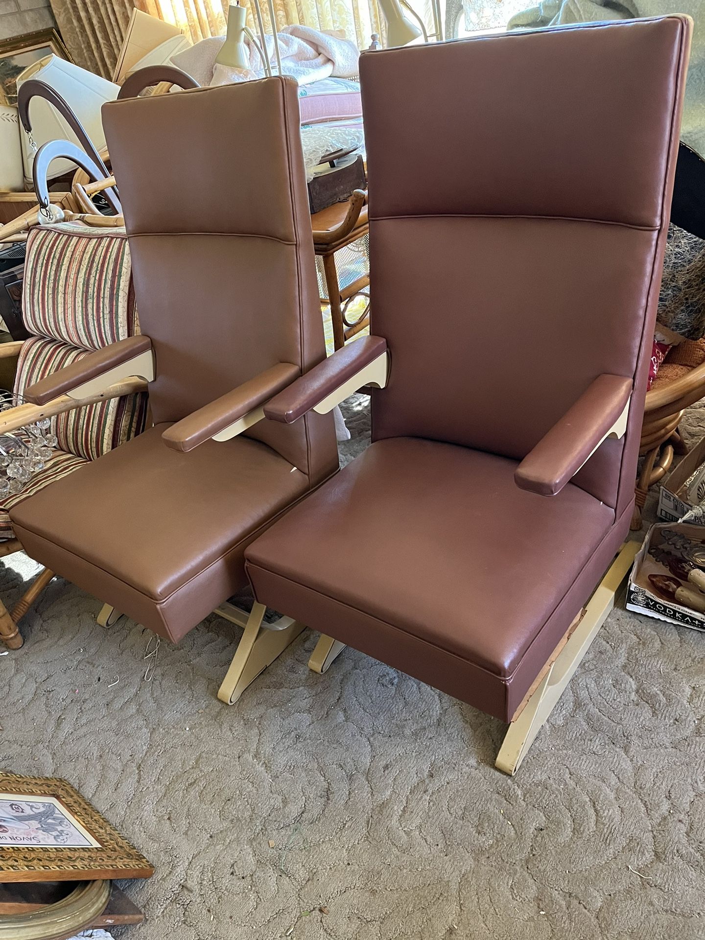 Pair Rocking Vinyl Arm Chairs