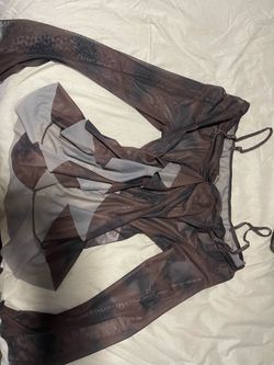 Sheer Mesh shirt with Geometric Print