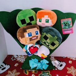 Minecraft Friends Chicken Jockey Valentine's Day 13" Plush Bouquet 2026