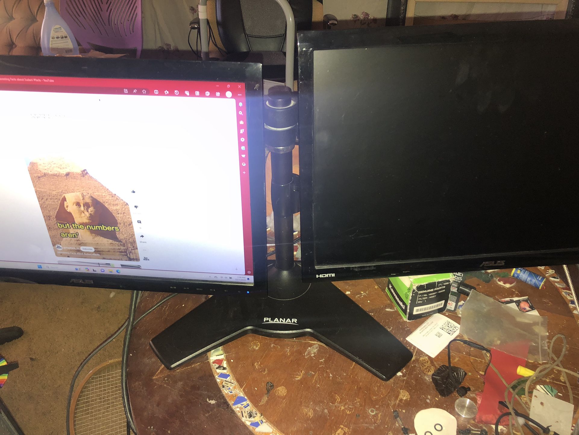 Twin Monitor Setup Stand ,  Delivery Available 