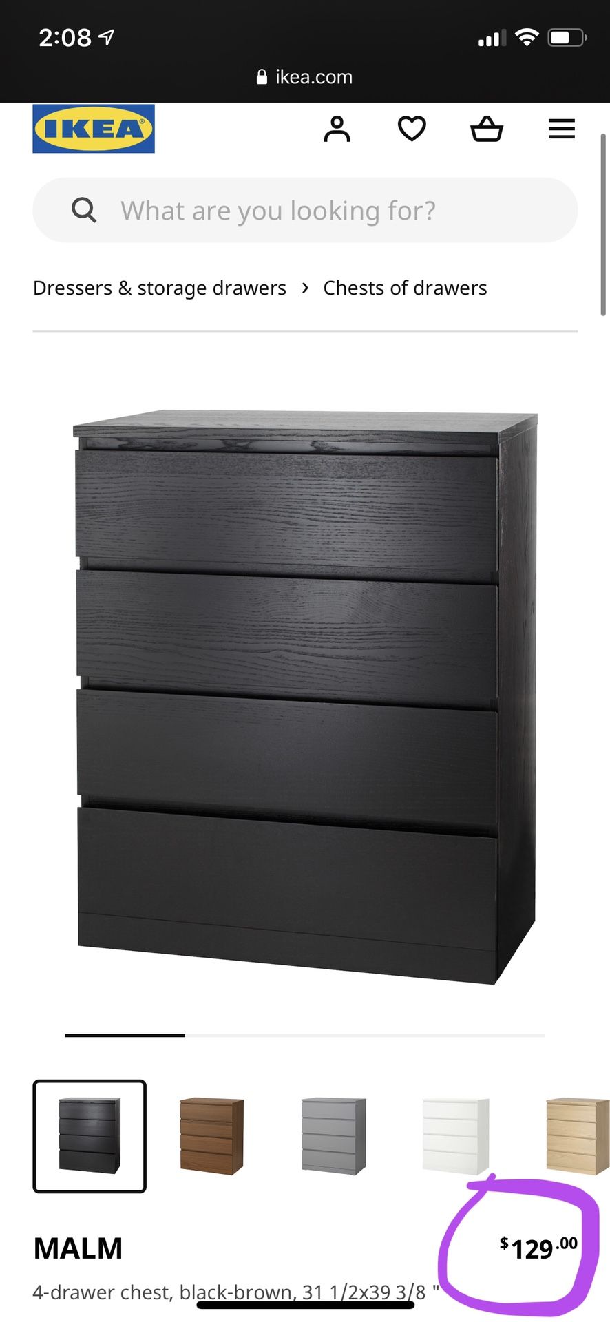 IKEA Malm 4 drawer dresser, BlackBrown for Sale in Miami, FL OfferUp