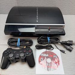 Sony PlayStation 3 PS3 CECHK01 80GB Console - Controller + Cables + NBA 2K14 Bundle