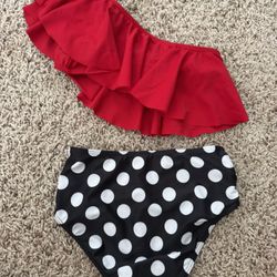 Hilor Girl's Bikini Swimwear Crop Flounce Two Piece Swimsuits Kids One Shoulder Bathing Suits 4-5 T Year Old Toddler Girl Kids 