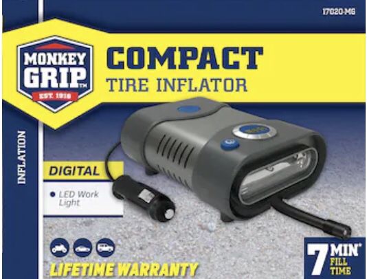 NEW - Tire Inflator & Gauge Kit - Monkey Grip Digital Low-Pressure 