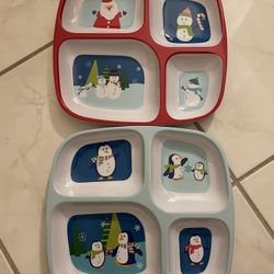 2 Brand New Cute Christmas Themed Plates