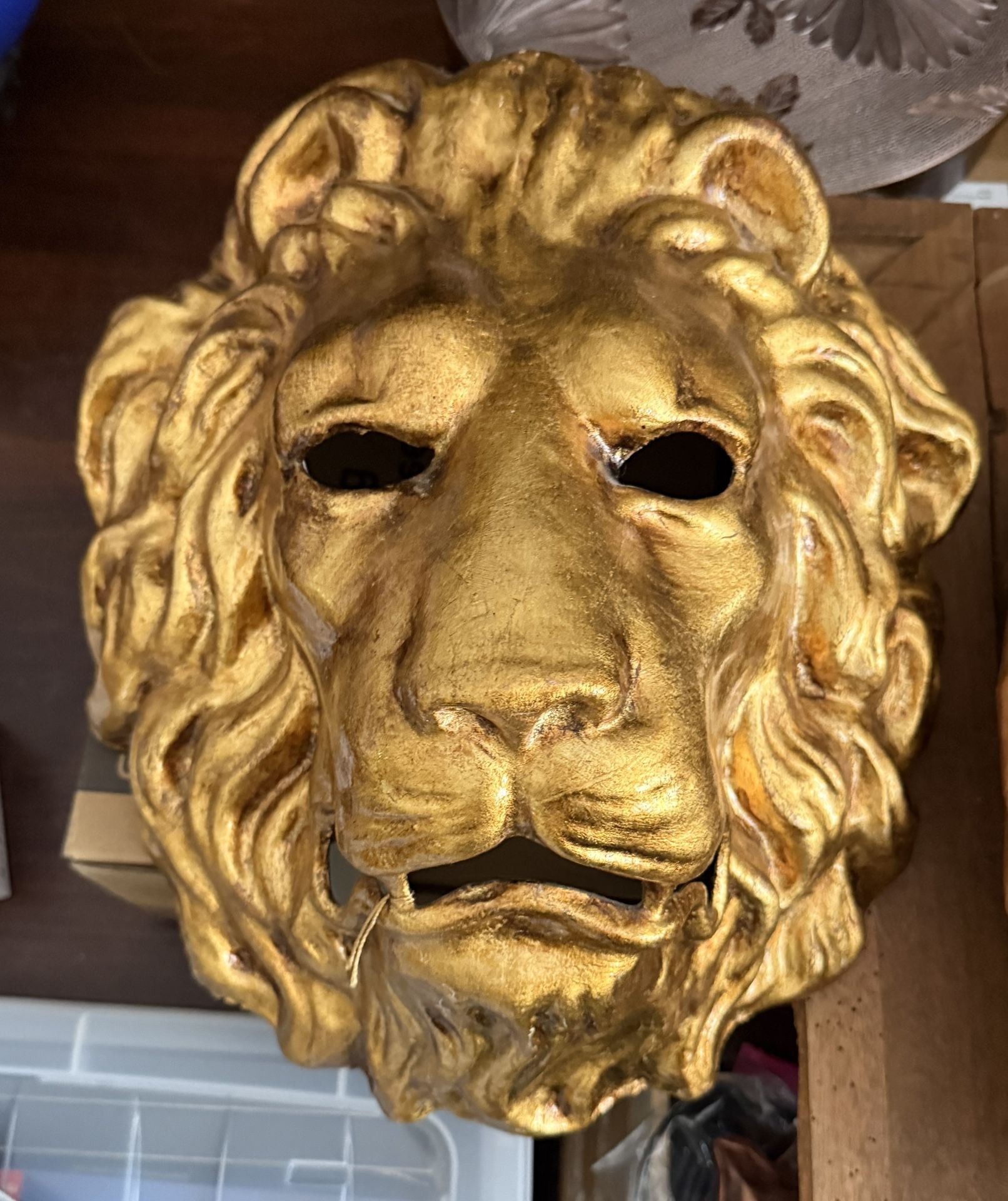 Amazing Vintage Gold Leaf Venetian Lion Mask - Made In VENICE