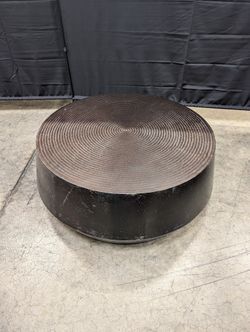 Modern Industrial Round Textured Display Plinth