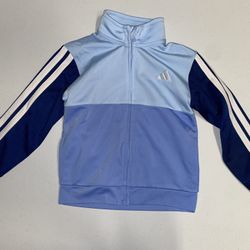 Adidas: Toddler Blue/Sky Striped Track Jacket (3T)