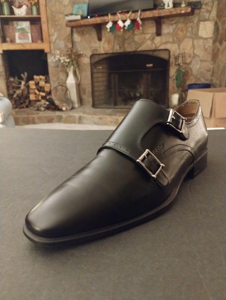 (Size-10) Men's, Like New, Geox Men's High Life 2 Monk Strap Dress Shoes