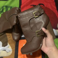 Brown Ankle Boots with Heel