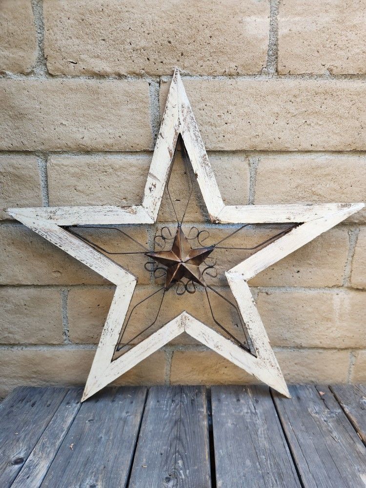 29" Wood and Iron Western/Texas Star, Home Decor, Wall Hanging
