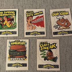 1976 Fleer Stick It To ‘Em Cards/Stickers - Lot Of 5
