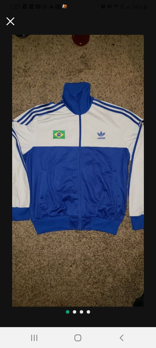 Rare Rio De Janeiro Brazil Blue Adidas Jacket