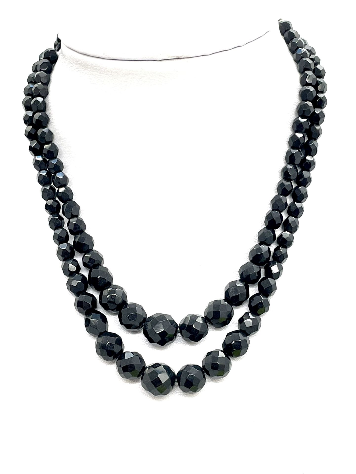 Antique Laguna Black Beaded Necklace