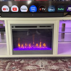 Tv Stand - Heater Led Light Fireplace 