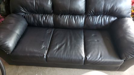 Black pleather couch