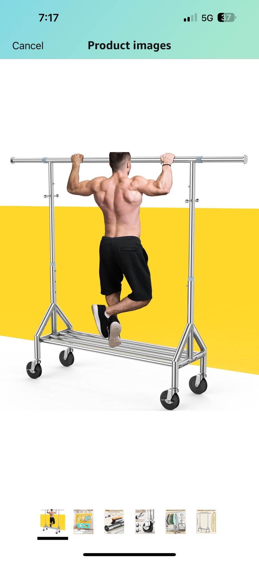 Upgraded 100% Stainless Steel Clothing Rack Load 760LBS, Heavy Duty Clothes Racks with Larger & Sturdy Wheel, Extendable & Adjustable Rolling Garment