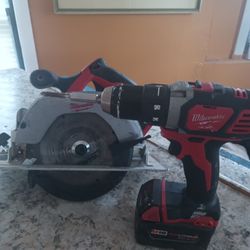 Milwaukee Saw n Drill (2) Batteries 