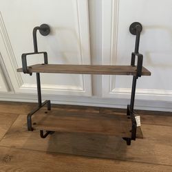 Rustic Wood & Metal Shelving 