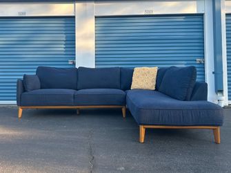 Midnight Blue Macy’s Jollene 2pc Sectional Sofa with Right Chaise