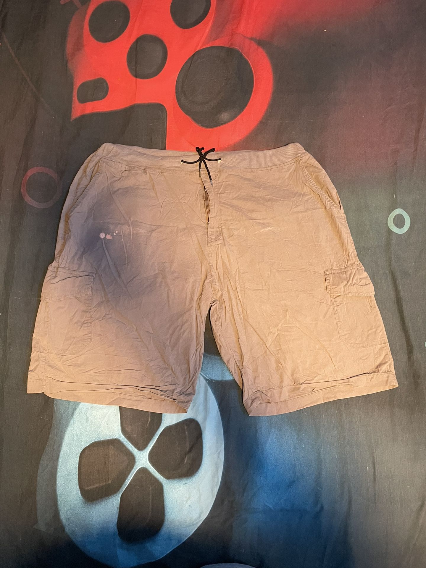Kenneth Cole Shorts Men 48 Tech Cargo Regular Fit Stretch Lightweight Light Gray