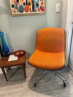 Mid Century Modern Retro Steelcase, Burnt Orange Office Chair