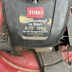 “Toro” Self Propelled 22” Deck Lawn Mower