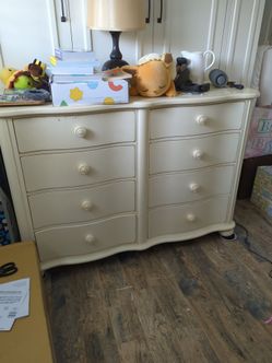 Solid white wood dresser