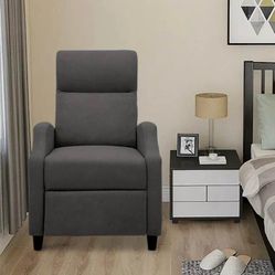 26 in. Width Big and Tall Charcoal Gray Chenille 3 Position Recliner