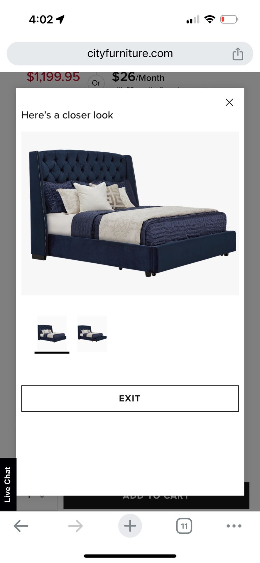 King Size Bed Frame (box Spring, Mattress Available)