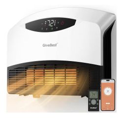 GiveBest Electric Wall Heater with WiFi and Remote Control, Floor or Wall Mounted Heater, Large Room Coverage, 3 Heating Modes, 1500W Fast Heating Spa