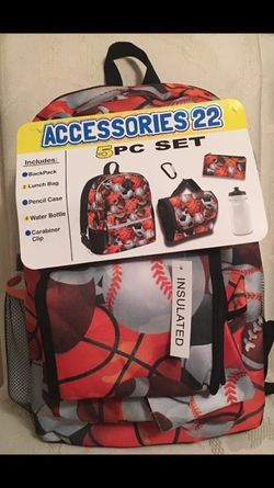 " ACCESSORIES 22 " KIDS SPORTS 5-PC BACKPACK 🎒 SET !