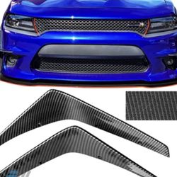 15-23 Dodge Charger SRT Front Bumper Canards Carbon Fiber Print