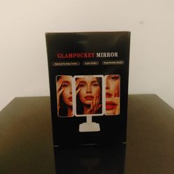 Fancii LED Lighted Makeup Mirror with 3 Color Temp, Rechargeable Trifold Vanity Mirror with 5X / 7X Magnifications