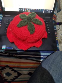 Hand Made Crochet Strawberry Hat
