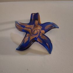 Vintage Art Glass Starfish Pendant 